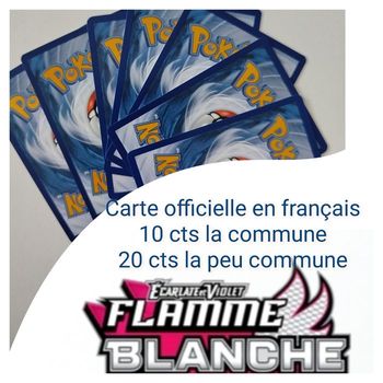 Carte pokémon officielle à l'unité flamme blanche