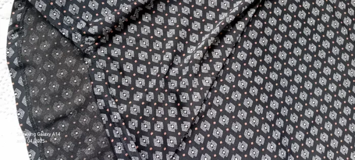 Blouse fluide col en V avec dentelle évasé imprimé géométrique et points noir femme 38 cache cache - photo numéro 16