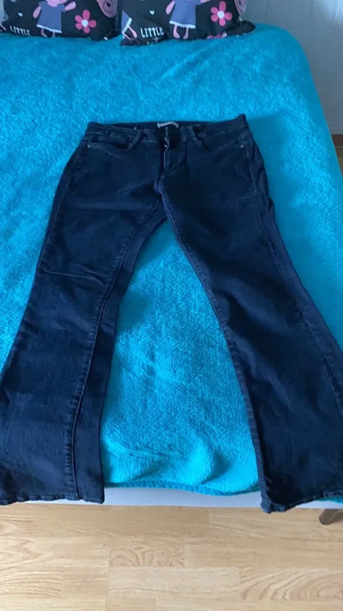 Pantalon jeans noir camaïeu taille42 - photo numéro 2