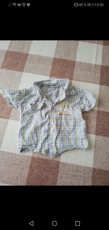 Chemise 3 ans à carreaux manches courtes