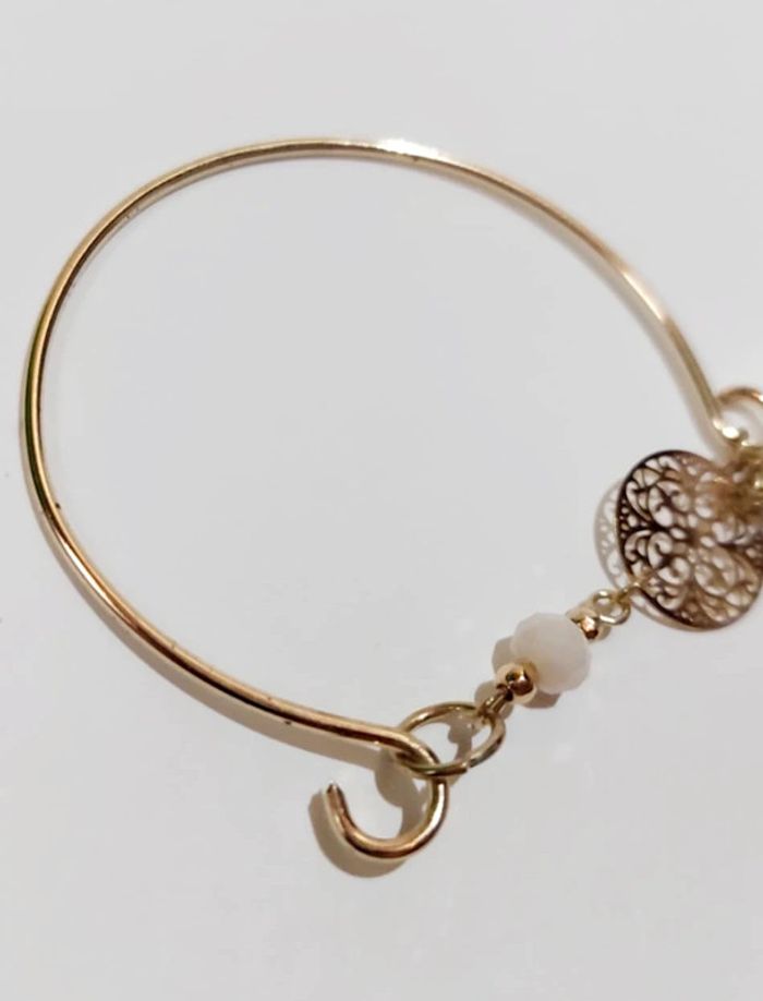 Bracelet jonc dorée coquillage moa - photo numéro 3