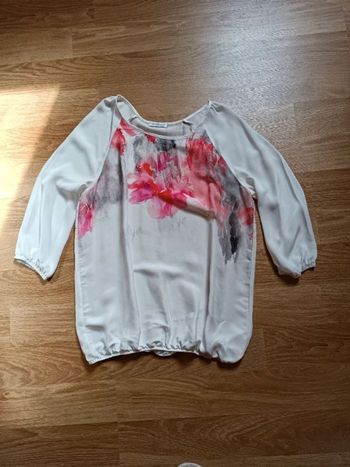 Blouse satin fleurie 40 Promod