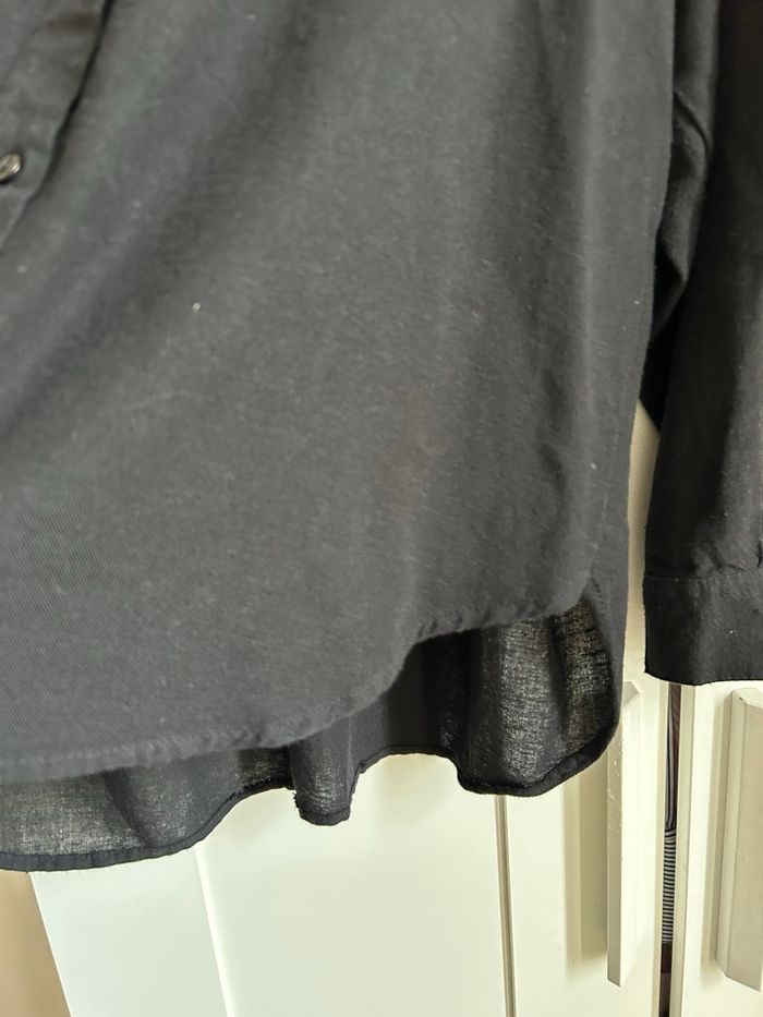 Chemise noire unie en Lin Stradivarius Taille M - photo numéro 5