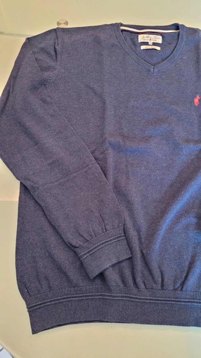 Pull fin manches longues col V 100% coton - photo numéro 4