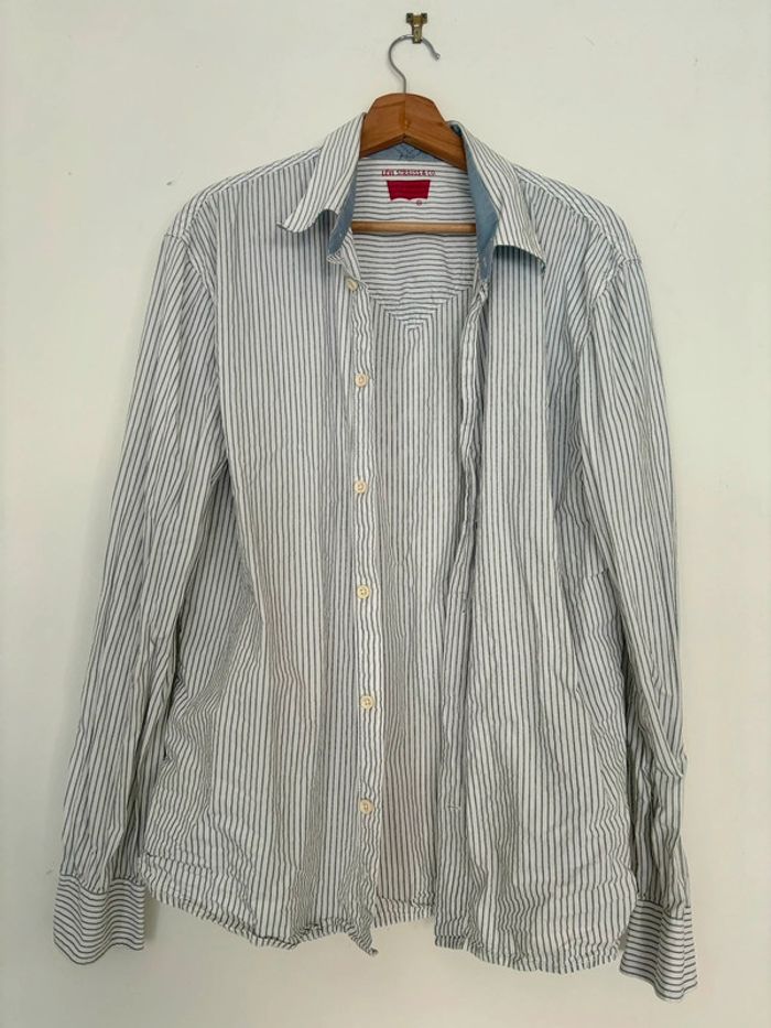 Chemise à rayure blanche et grise Levi’S Taille XL