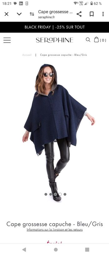 Manteau cape de grossesse