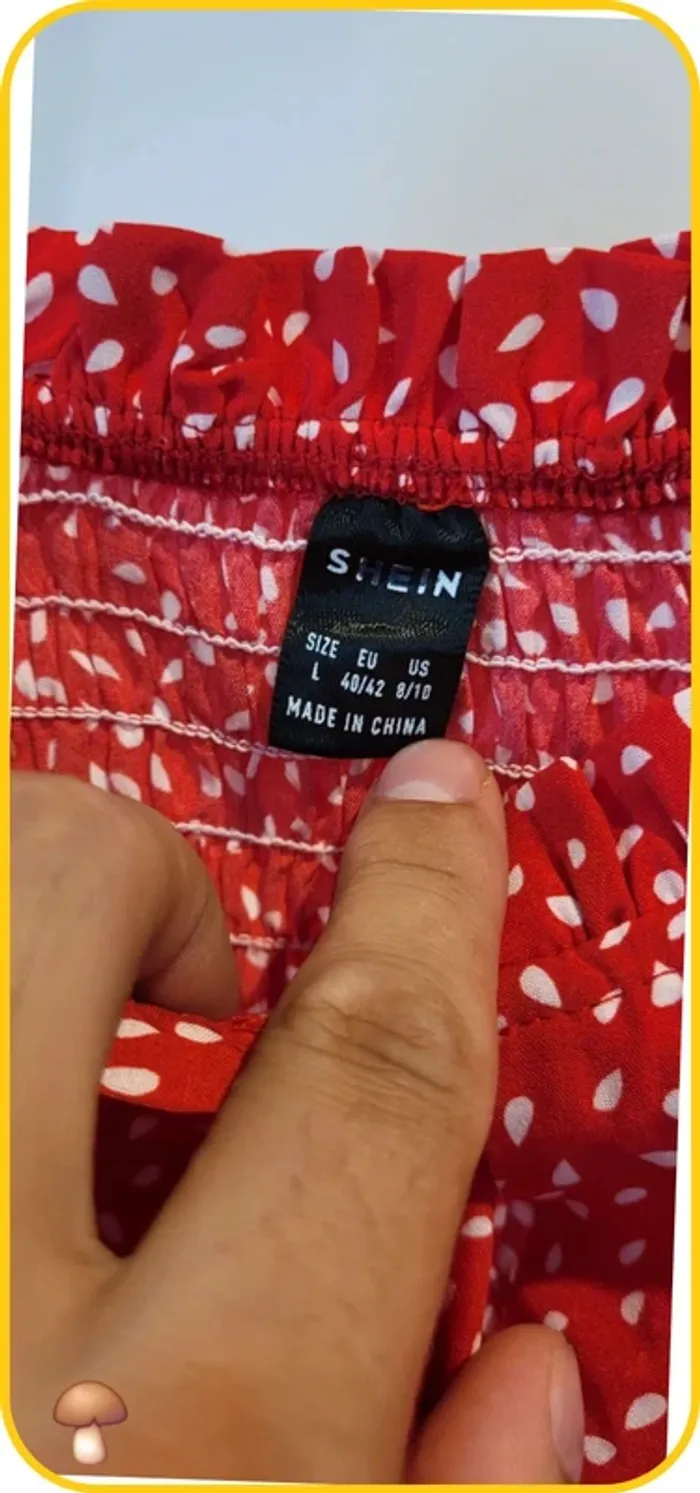 Robe rouge à motifs blancs – Shein – Taille 40 / L - Très bon état - photo numéro 5