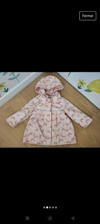 Veste manteau fille imperméable Arc en Ciel orchestra 12 mois