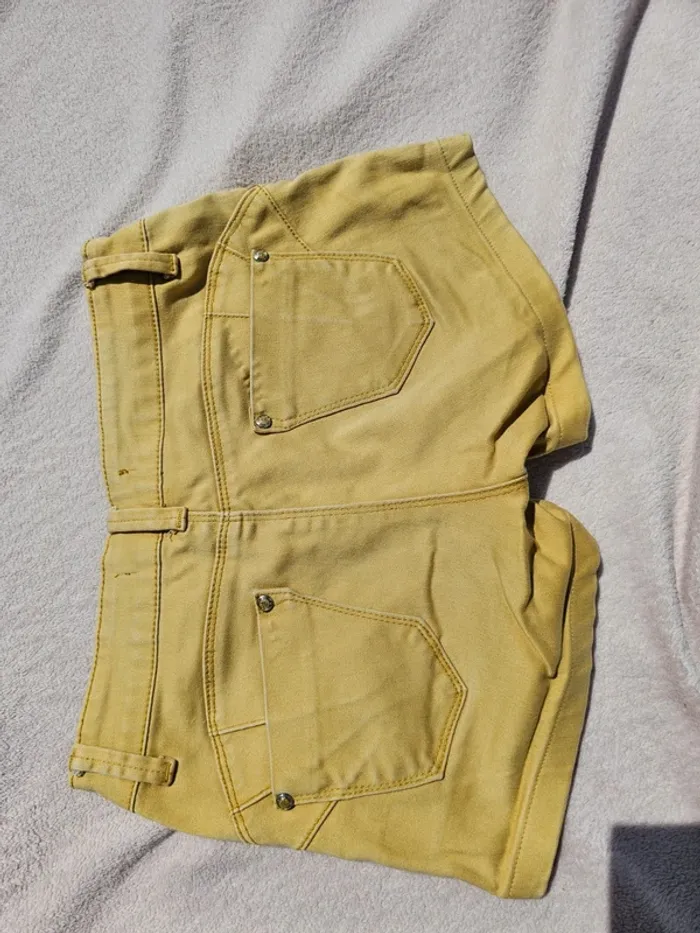 Short en jean jaune moutarde t36 - photo numéro 8