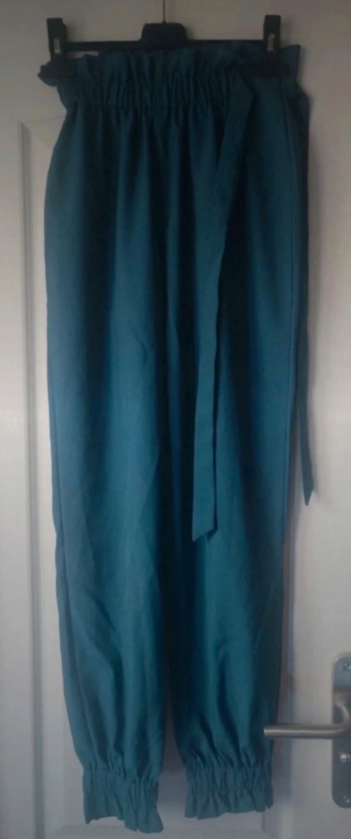 Pantalon cigarette bleu shein taille s