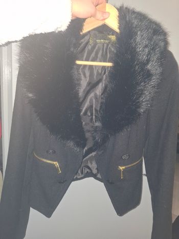 Veste laine fourrure