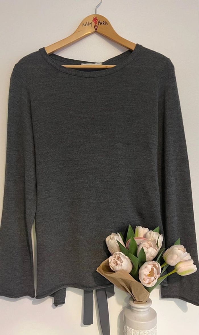 Pull gris bi-matière 🤍🤍 - photo numéro 4