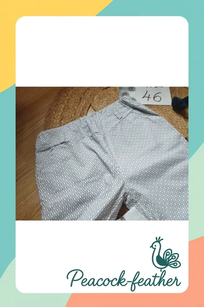 Pantalon blanc imprimé neuf 46 - photo numéro 3