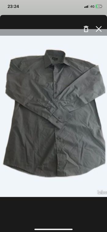 Chemise grise manches longues taille 37/38