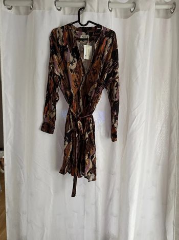 Robe manches longues à motif en ecovero | mulicolore