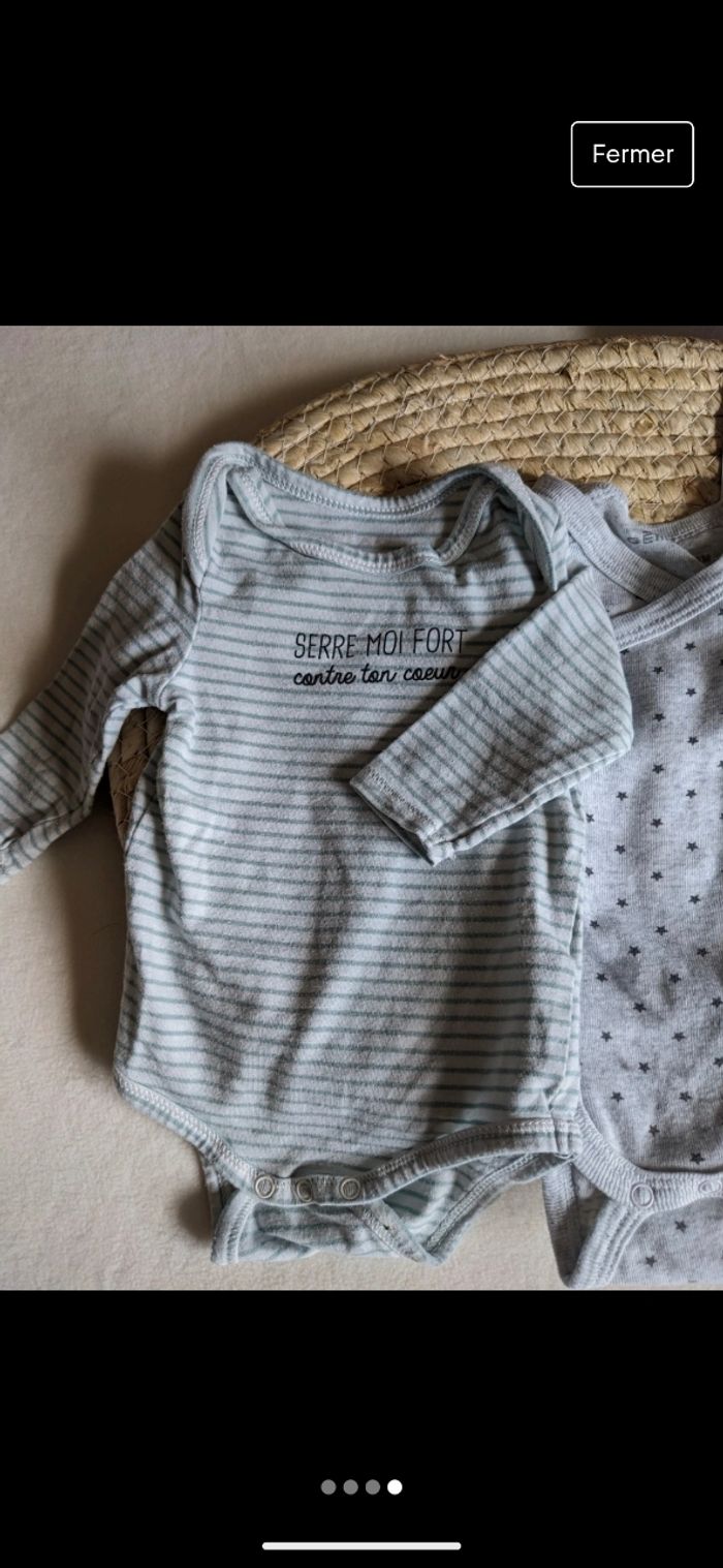 3 bodys manches longues 3 mois - photo numéro 4