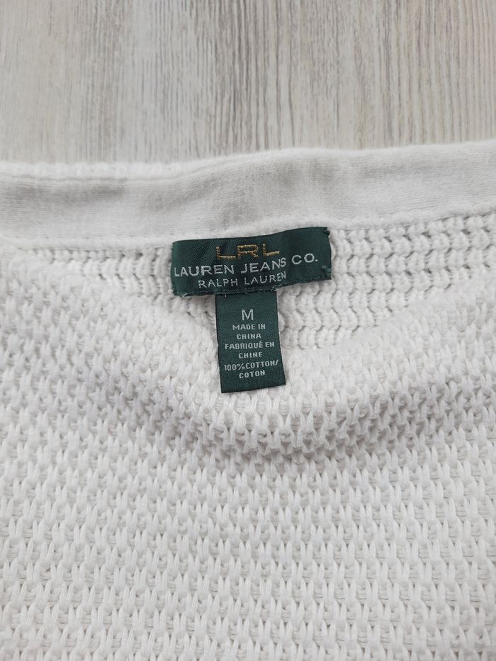 Pull Ralph Lauren coton maille blanc - excellent état- Taille M court - photo numéro 2