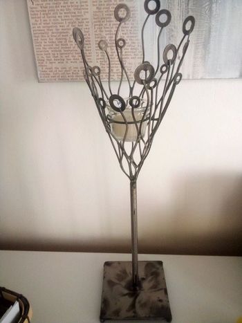 Chandelier en ferraille avec bougie