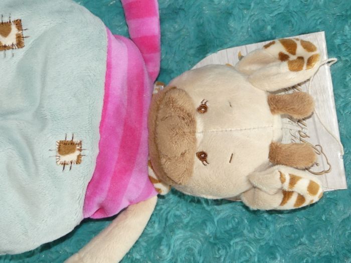 Doudou Mamma girafe rose beige Bukowski 🦒Neuf - photo numéro 2