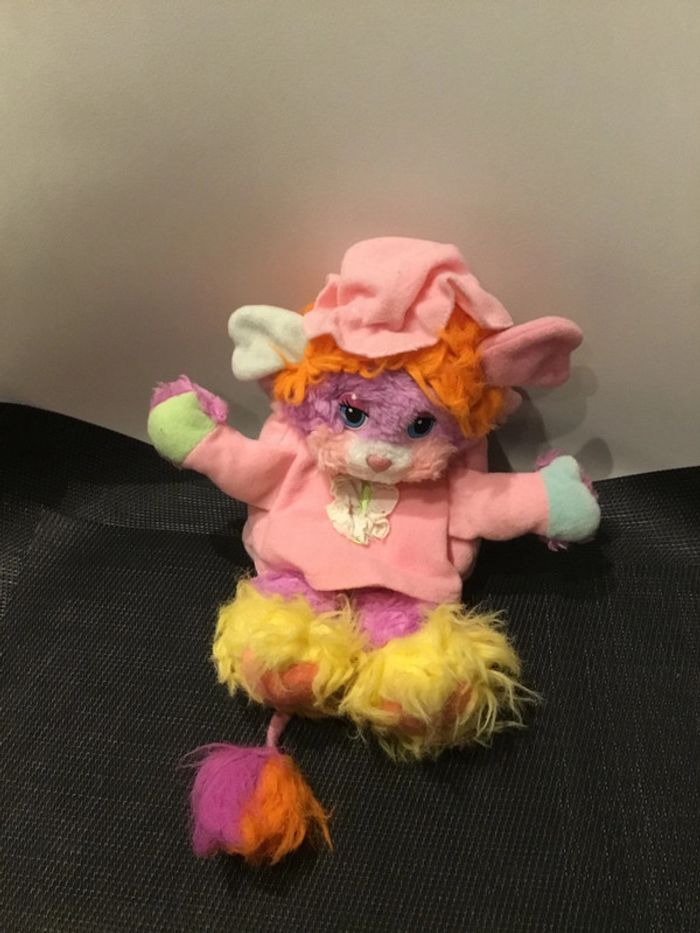 Peluche Popples polochon rose slumber party pancake Mattel vintage 22cm - photo numéro 3