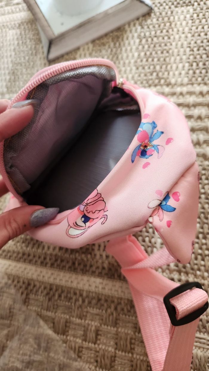 Petit sac à dos bandoulière rose Stitch Angel - photo numéro 8