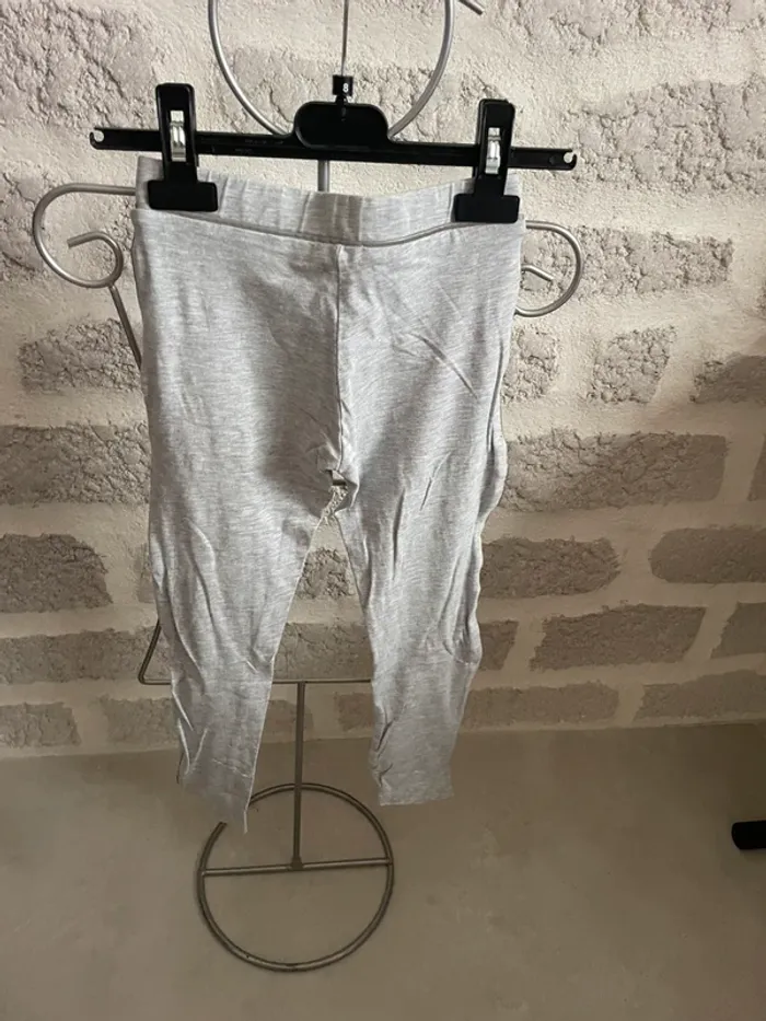 Leegings sport fille 6 ans gris chiné doré - photo numéro 2