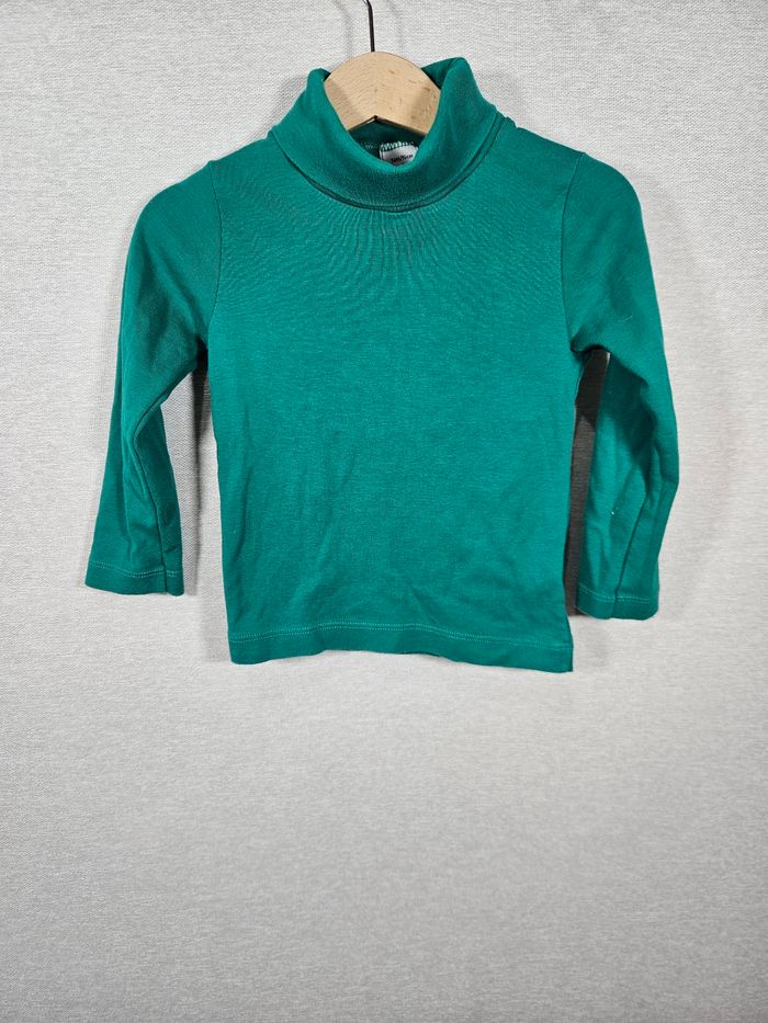 Sous-pull à col roulé  vert petit bateau 3 ans