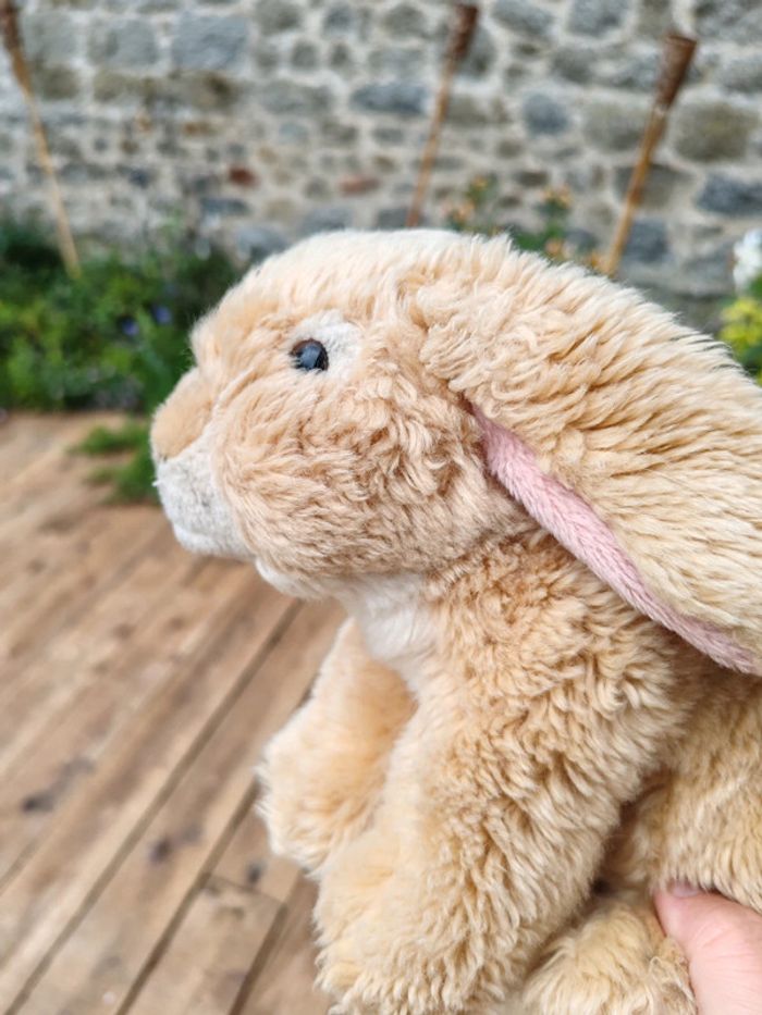 Peluche lapin beige nature planet - photo numéro 3