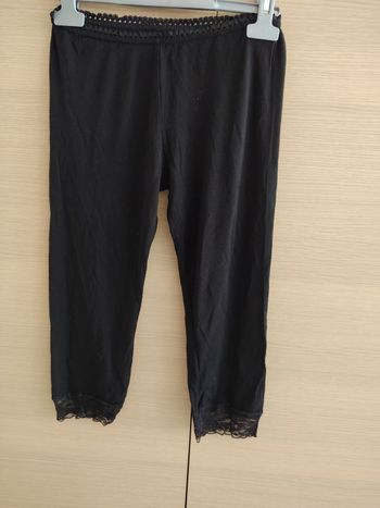 Caleçon léger enfant,10 ans, noir, bas dentelle, taille élastiquée