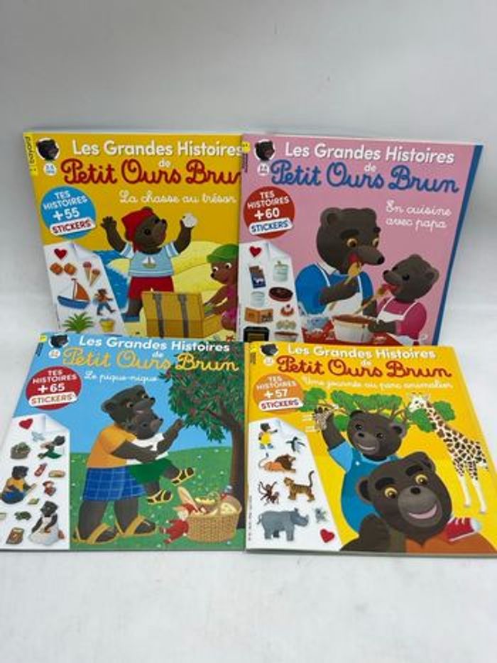 Lot de 4 magazines Livres d’activités Les grandes histoires de Petit Ours brun Neuf