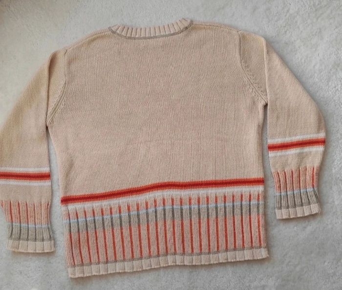 Magnifique pull Catimini beige orange 10 ans - photo numéro 3