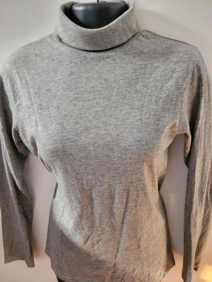 Tee shirt col roulé gris CFK 14 ans ski surf - photo numéro 3