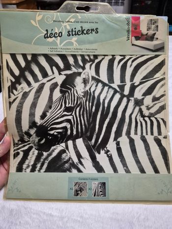 Deco 4 stickers zèbre neufs