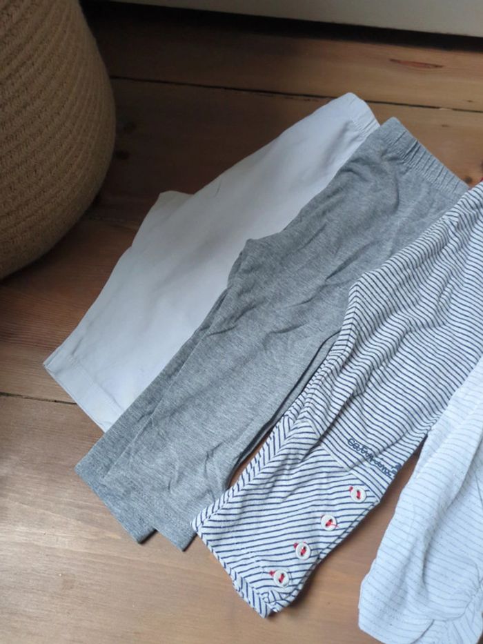 Lot leggins 18 mois gris blanc rayures catimini name it - photo numéro 3