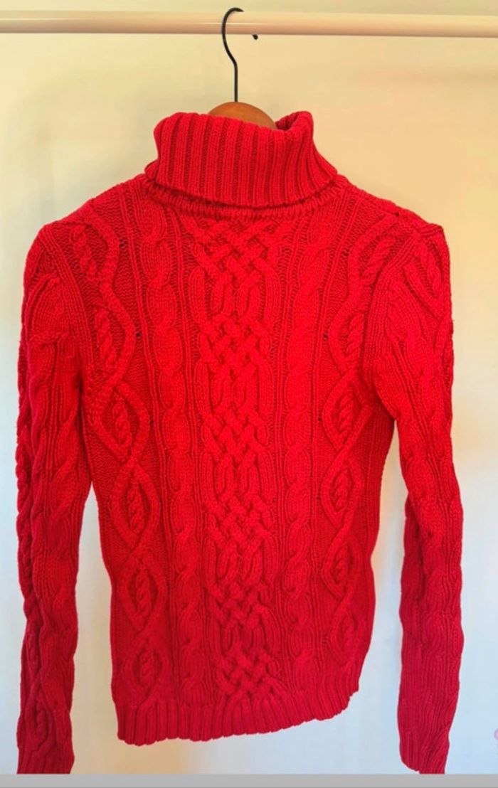 Pull col roulé rouge Tommy Hilfiger - photo numéro 2