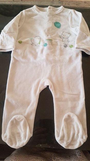 pyjama velours blanc vertbaudet 9 mois