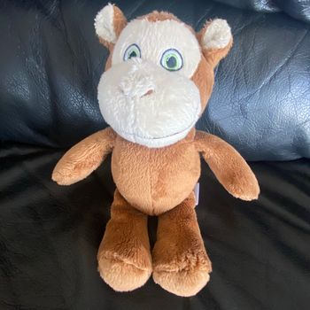 Peluche doudou singe marron kinder