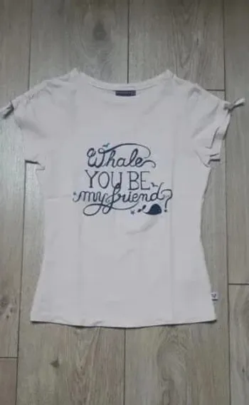Tee-shirt MC sergent major rose clair "whale you be my friend ?" 8 ans état neuf