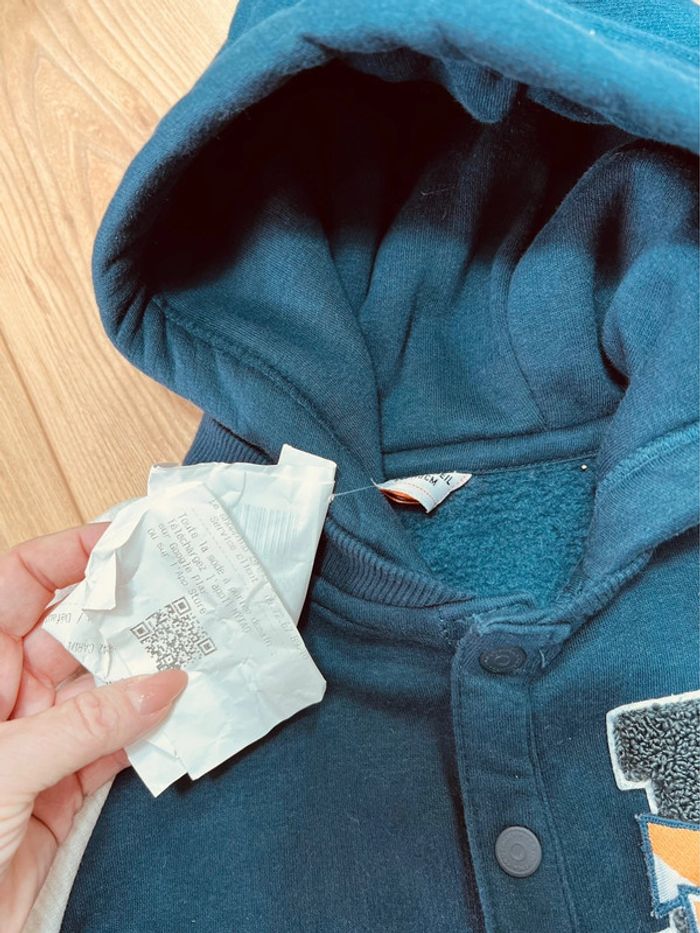 Taille 5 ans veste molletonné garçon TAO bleue grise 💙 - photo numéro 4