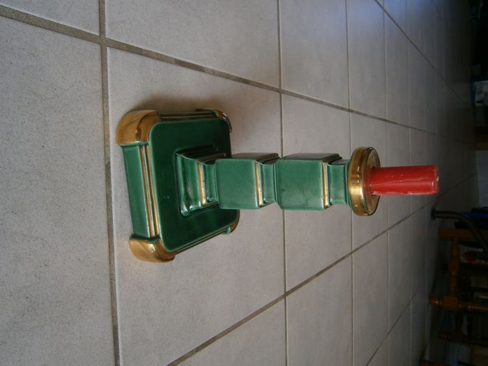 Bougeoir en céramique carré vert - photo numéro 2