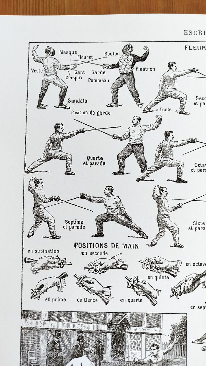 Affiche sur l'escrime, d'après une lithographie de 1928 - photo numéro 3