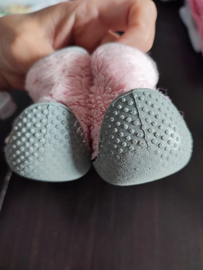 Paire de chaussons rose 23 fermeture éclair - photo numéro 6