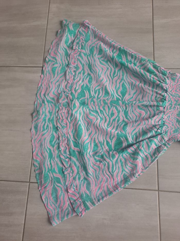 Jolie robe rose vert avec brillance doré Ikoone & Bianka Taille S - photo numéro 4