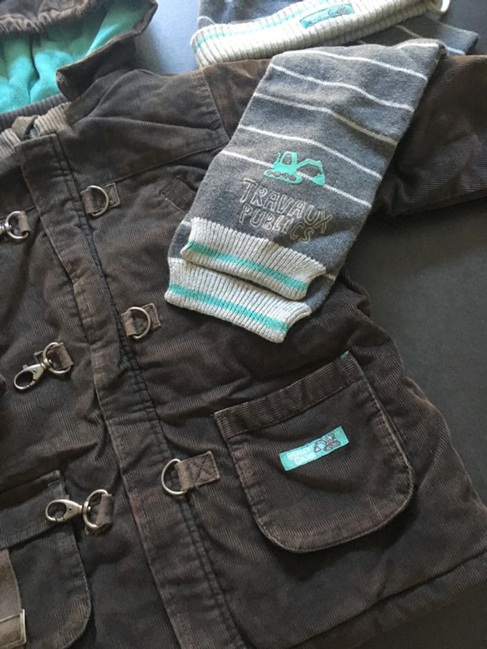 Sergent major ensemble manteau bonnet écharpe vêtement bébé enfant garçon 18/ 24 mois - photo numéro 2