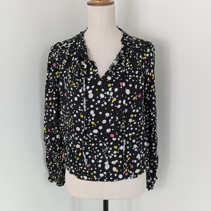 Blouse Noir a Motif Floral Tommy Jeans. Pour Femme. Taille XS