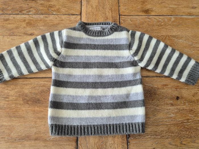 Pull rayé gris 6 mois In Extenso