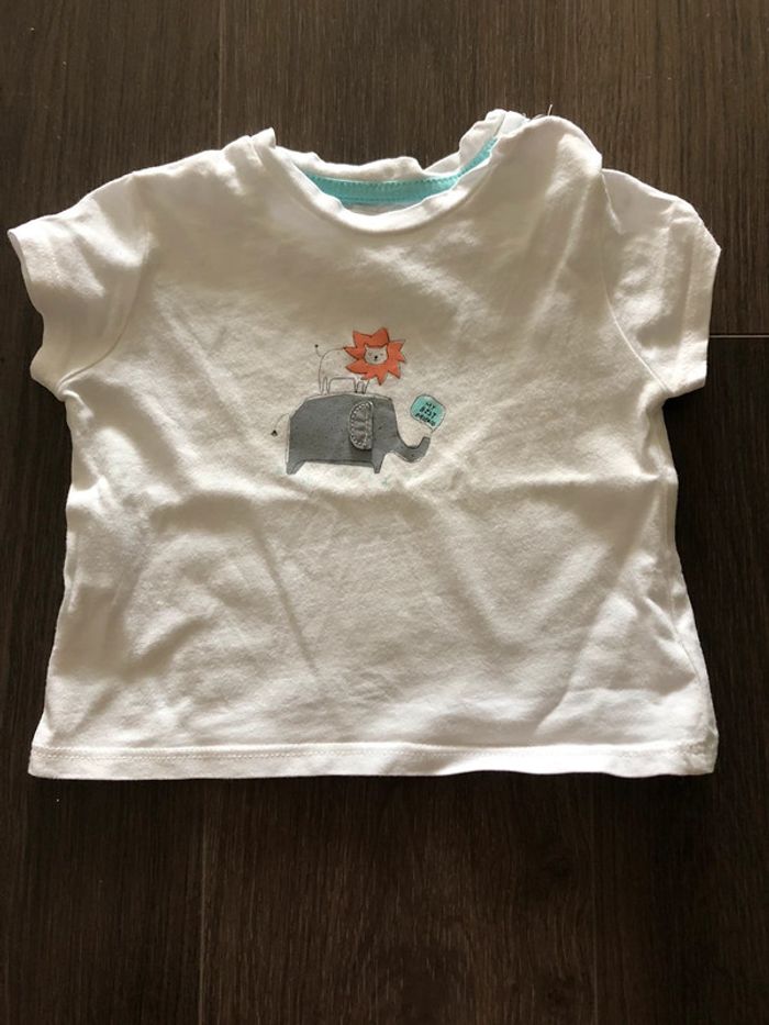 2 T-shirts manches courtes 6-9 mois Mango - photo numéro 5