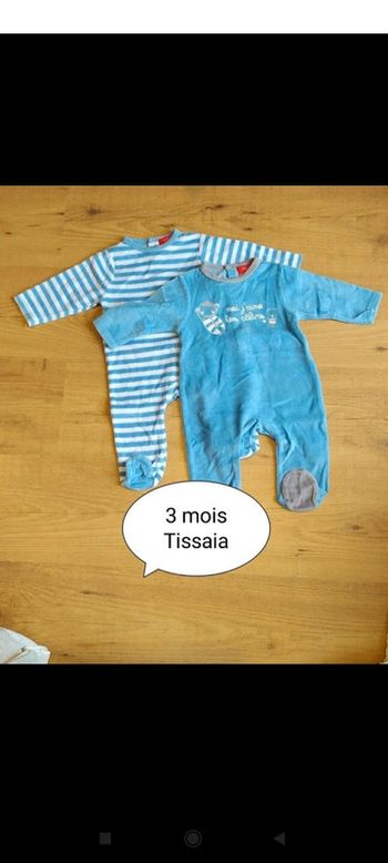 Lot de 2 pyjamas en velours Tissaia