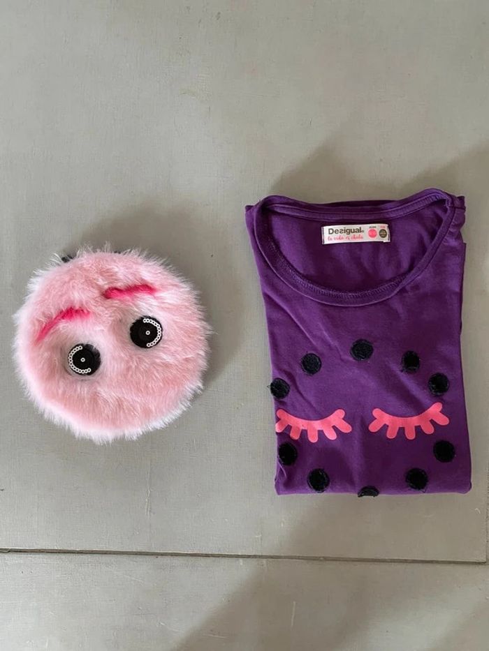 Tee shirt desigual manche longue violet 9/10 ans - photo numéro 8