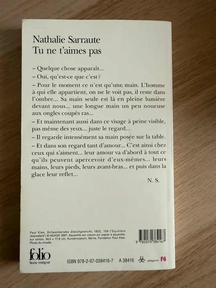 Nathalie Sarraute tu ne t’aimes pas - photo numéro 2